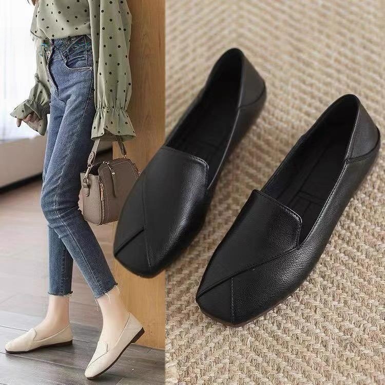 Leather Work Oxfords - Soft Leather Oxford Slip-On Work Shoes