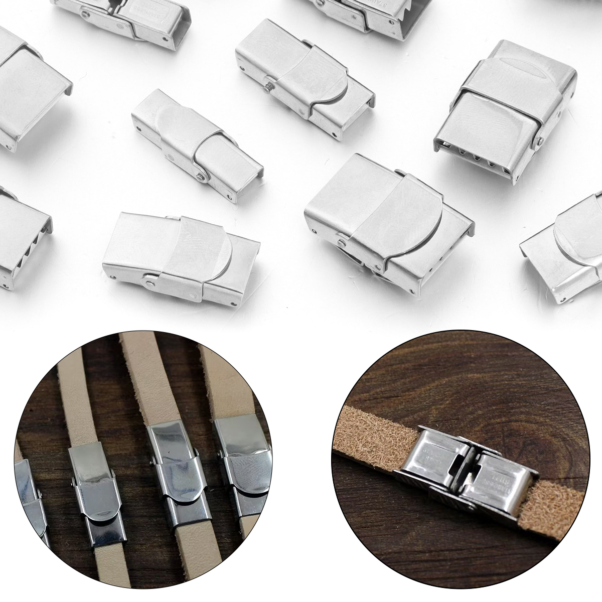 Leatherwork Diy - 5Pcs Stainless Steel Clasp Crimp Hook