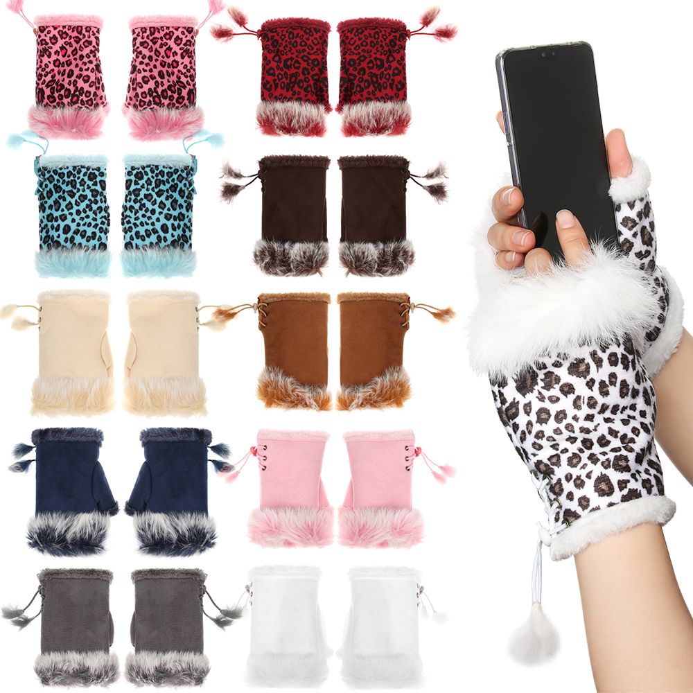 1 Pair New Fashion Faux Rabbit - Leather Work Winter Gloves 리뷰 및 가격