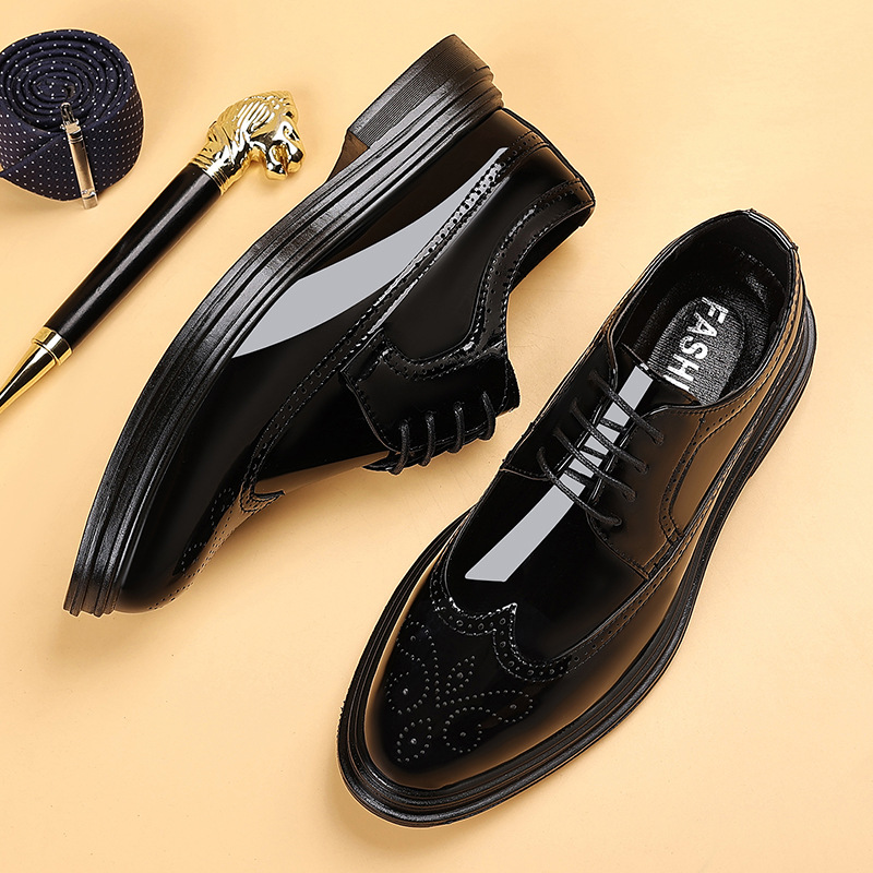 Men's Patent Leather Brogue Dr - Leather Work Oxfords 리뷰 및 가격