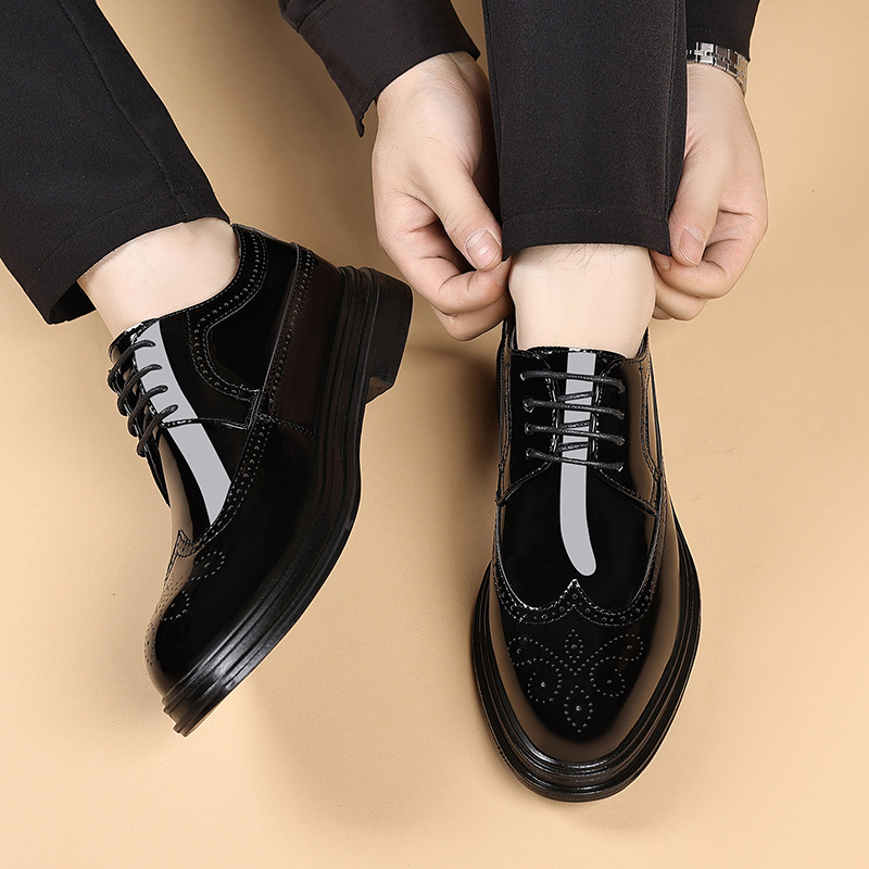 Men's Patent Leather Brogue Dr - Leather Work Oxfords 리뷰 및 가격