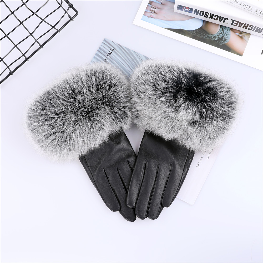 Sheepskin Natural Fox Fur Trim - Leather Work Winter Gloves 리뷰 및 가격
