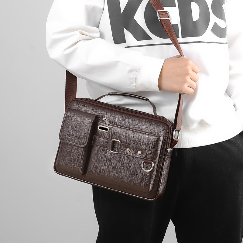 Brand Men Shoulder Bag Pu Leat - Leather Work Handbags 리뷰 및 가격