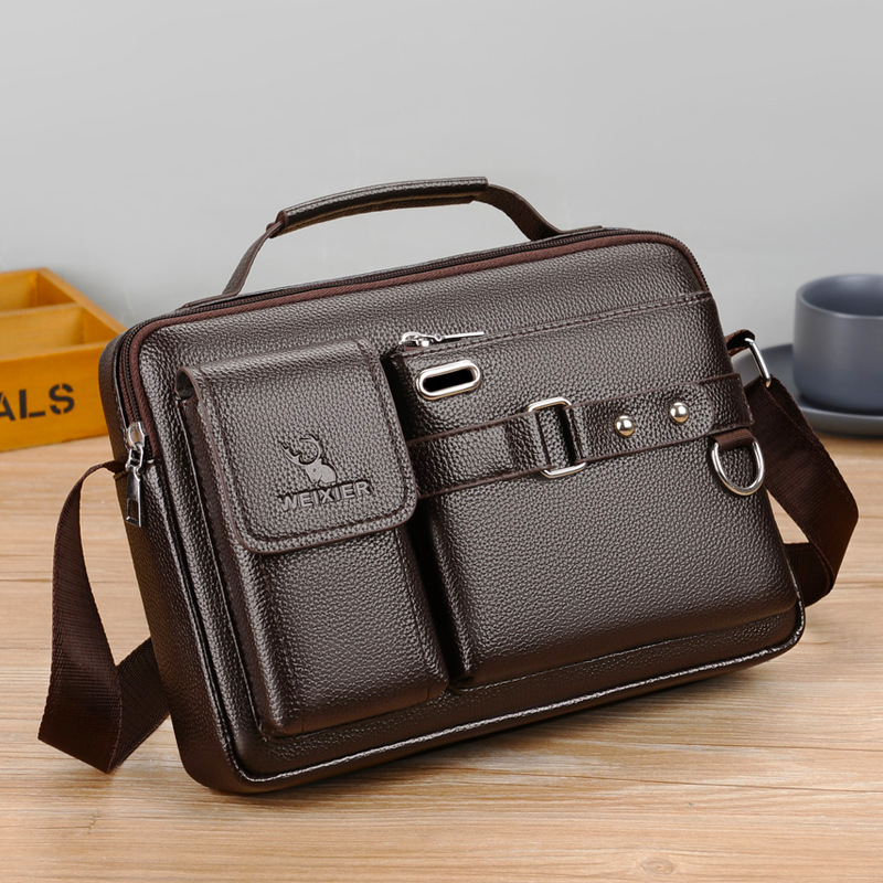 Brand Men Shoulder Bag Pu Leat - Leather Work Handbags 리뷰 및 가격