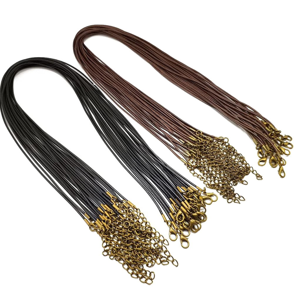 20pcs 45cm Brown Waxed Necklac - Leatherwork Diy 리뷰 및 가격