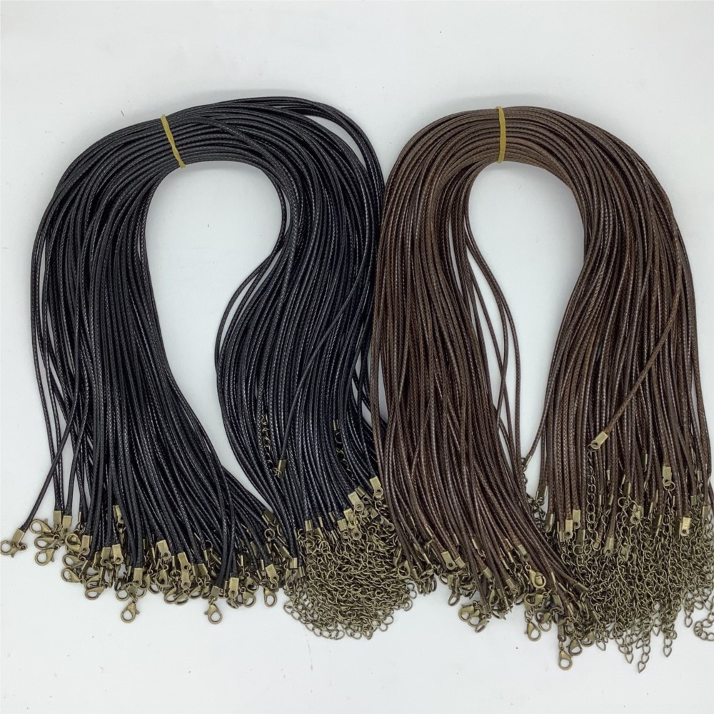 20pcs 45cm Brown Waxed Necklac - Leatherwork Diy 리뷰 및 가격