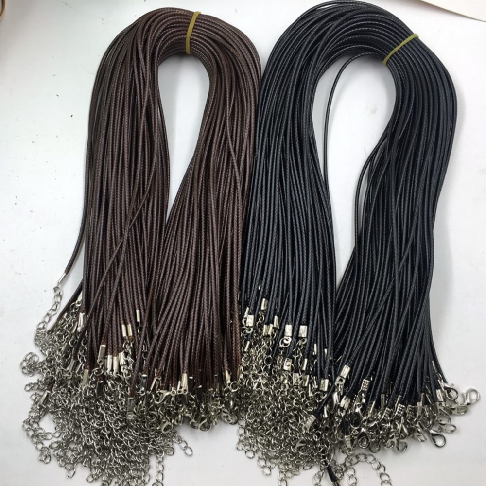 20pcs 45cm Brown Waxed Necklac - Leatherwork Diy 리뷰 및 가격