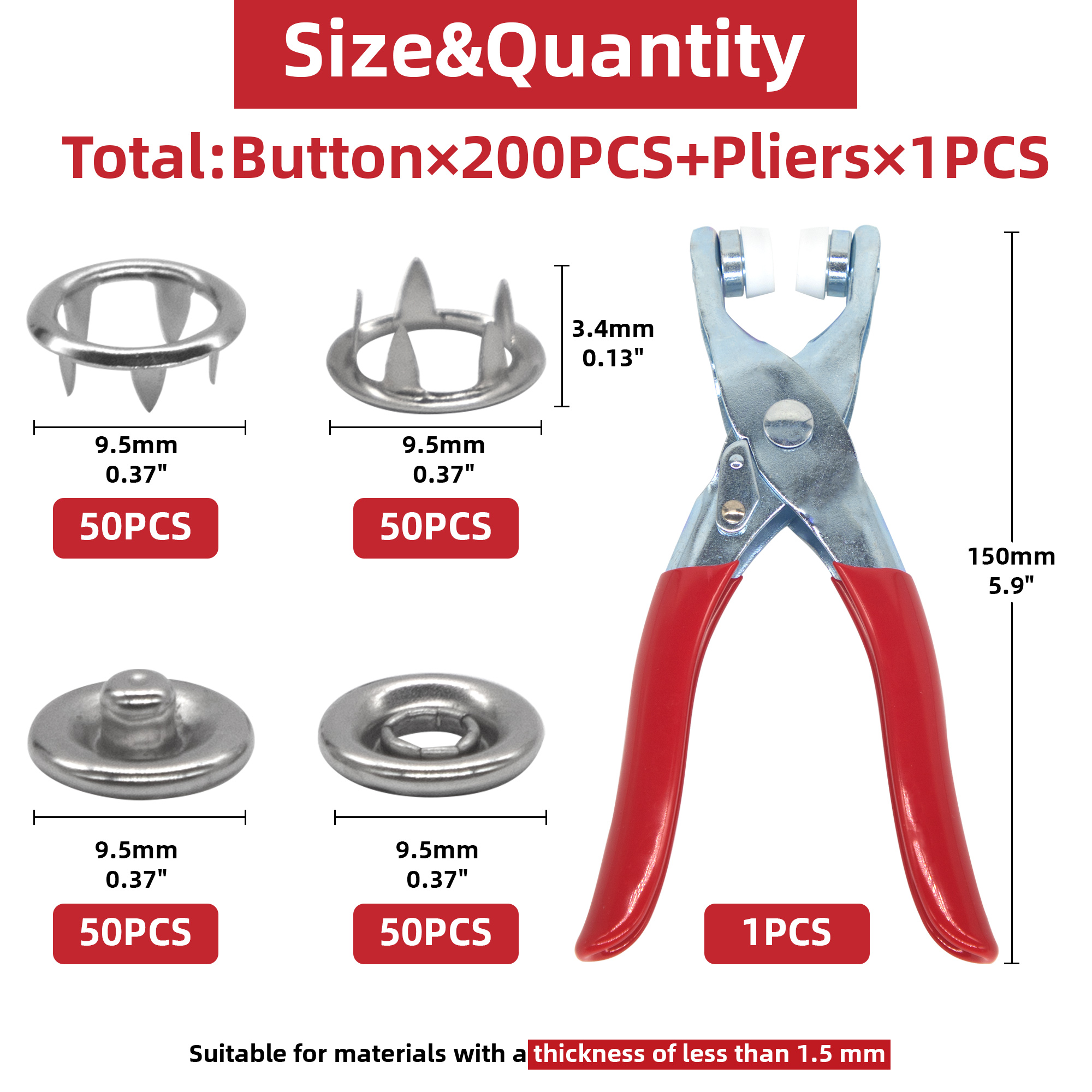 50 Sets Snap Fasteners Kit Too - Snap Fastener Setter 리뷰 및 가격