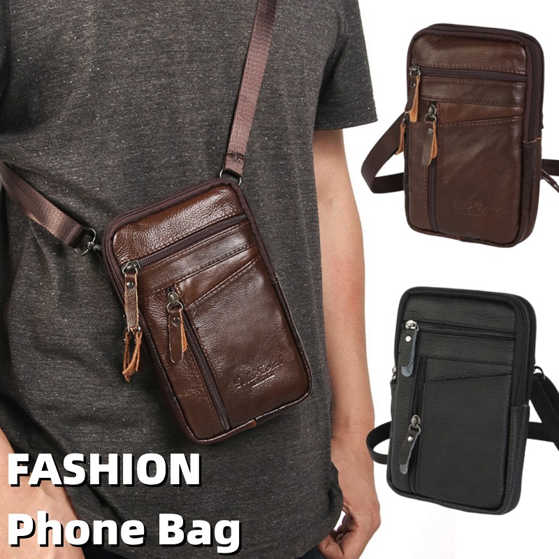 Men Luxury Genuine Leather Pho - Leatherwork Fasteners 리뷰 및 가격