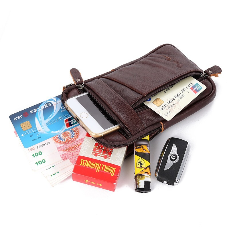 Men Luxury Genuine Leather Pho - Leatherwork Fasteners 리뷰 및 가격