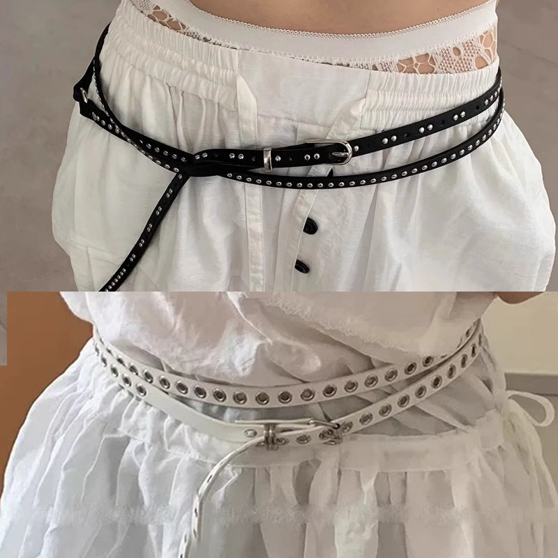 Punk Double Loop Thin Belt Ret - Leatherwork Eyelets 리뷰 및 가격