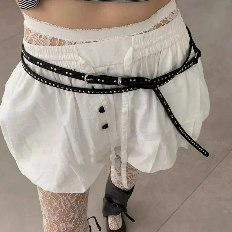Punk Double Loop Thin Belt Ret - Leatherwork Eyelets 리뷰 및 가격