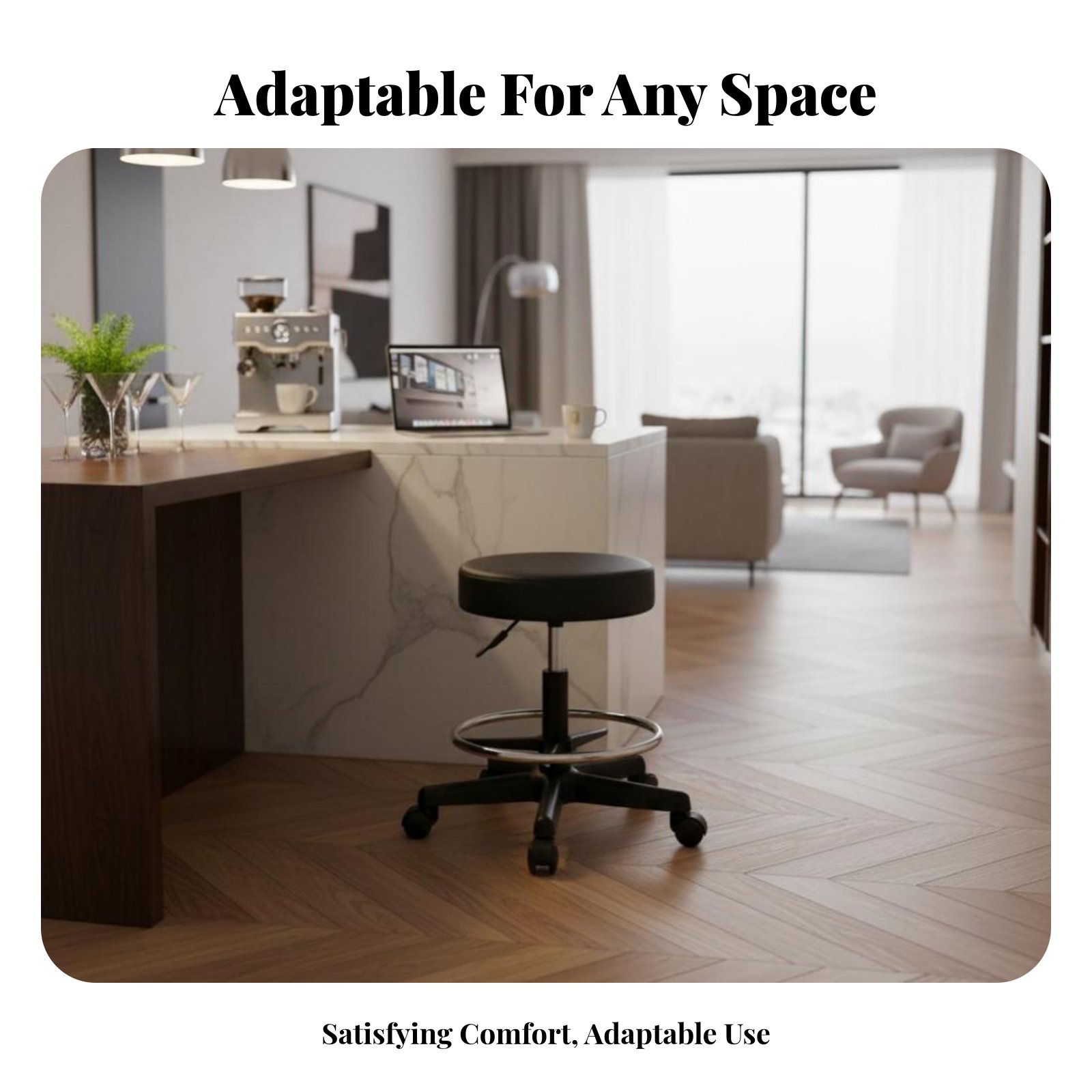 Adjustable Rolling Stool Versa - Upholstery Leather Work 리뷰 및 가격