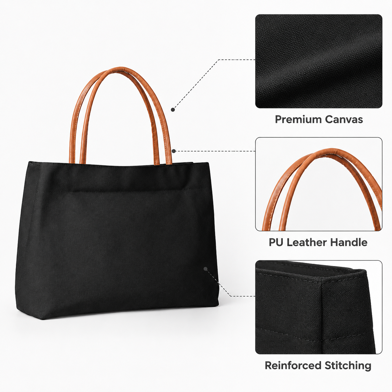 Minimalist Canvas Tote Bag Wom - Leather Work Handbags 리뷰 및 가격