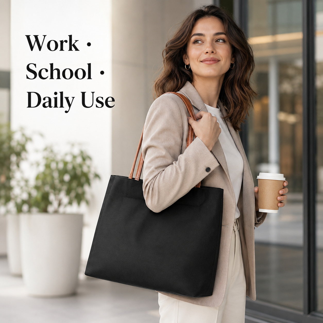 Minimalist Canvas Tote Bag Wom - Leather Work Handbags 리뷰 및 가격