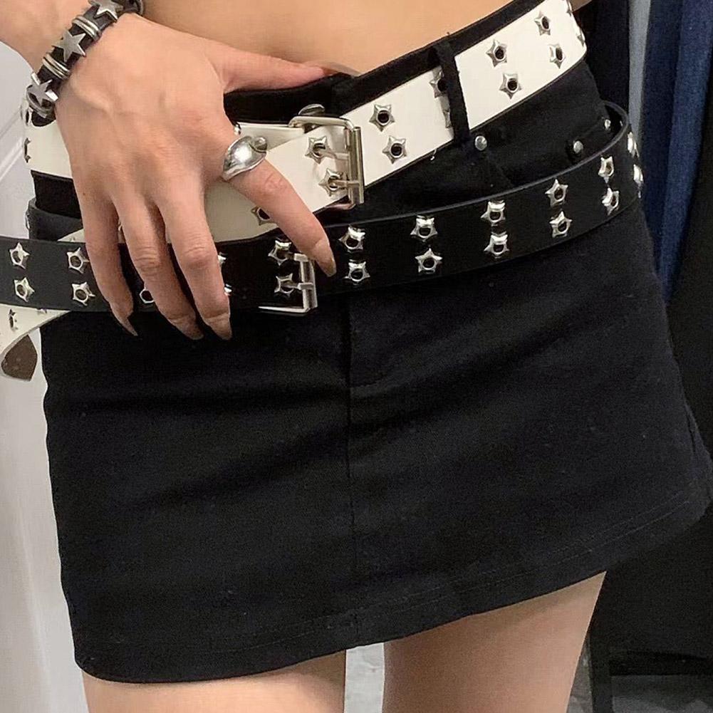 Y2K Punk Rivet Leather Belts D - Leatherwork Eyelets 리뷰 및 가격