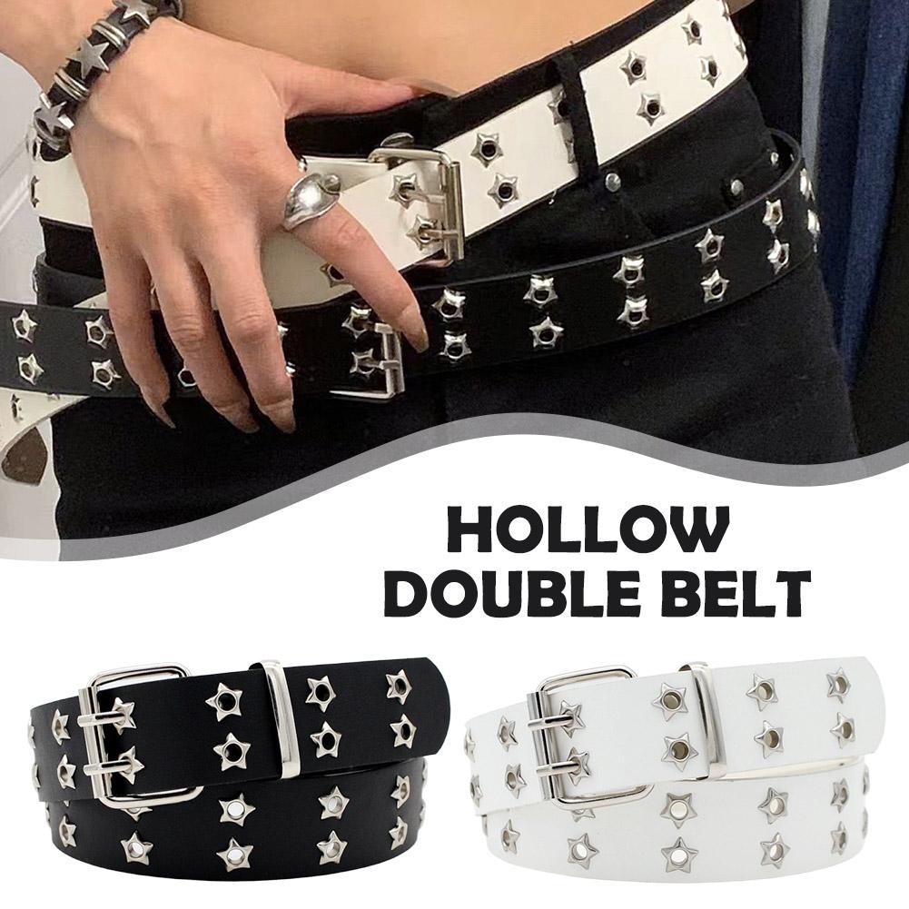 Y2K Punk Rivet Leather Belts D - Leatherwork Eyelets 리뷰 및 가격