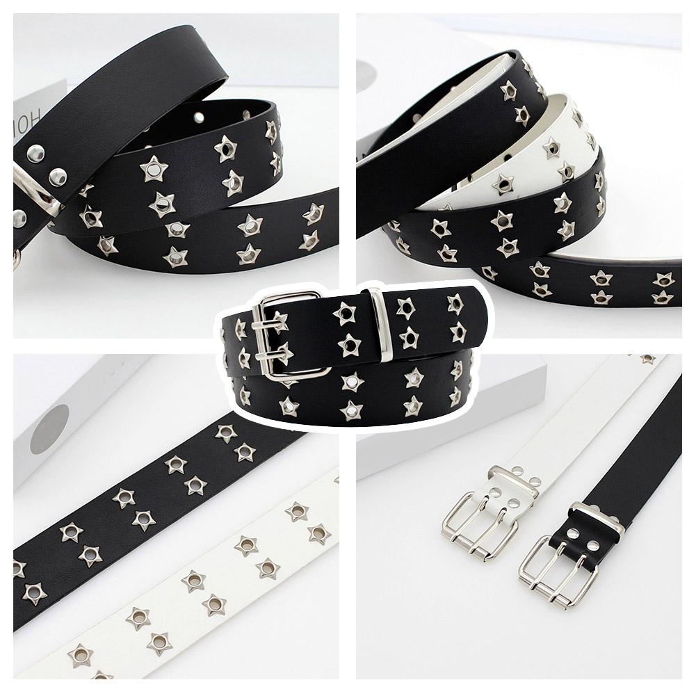 Y2K Punk Rivet Leather Belts D - Leatherwork Eyelets 리뷰 및 가격