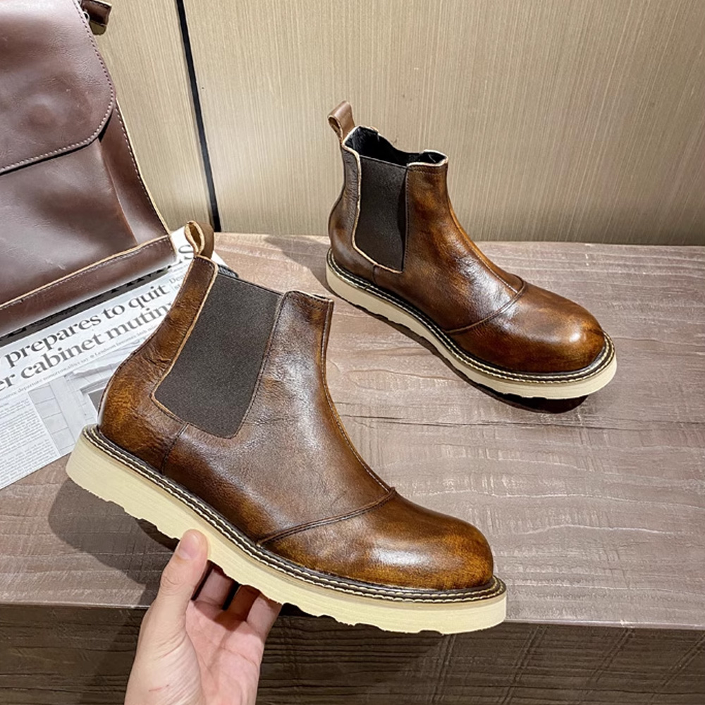Retro Men's Genuine Leather Ch - Leather Work Oxfords 리뷰 및 가격