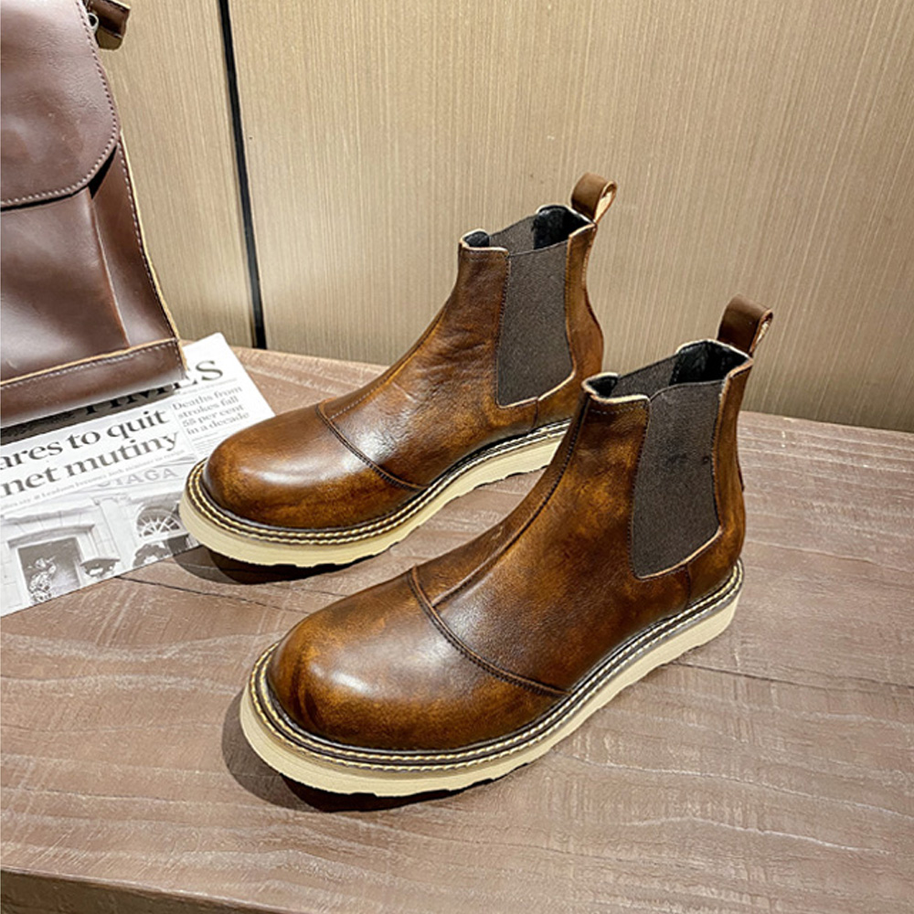 Retro Men's Genuine Leather Ch - Leather Work Oxfords 리뷰 및 가격