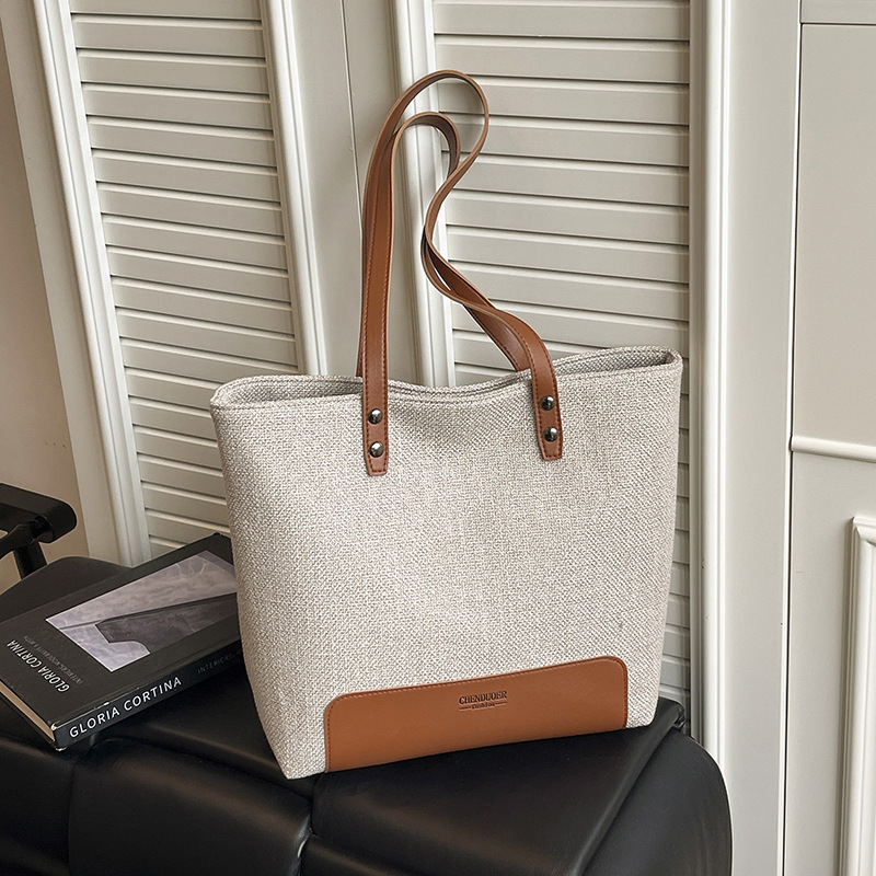 Elegant Tweed Tote Bag with Fa - Leather Work Handbags 리뷰 및 가격