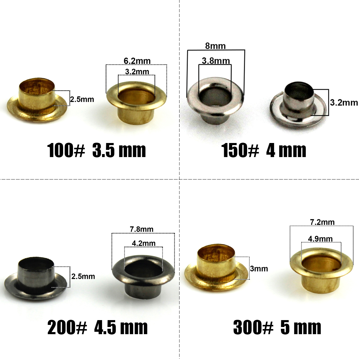 100sets 4mm Brass Eyelet with  - Leatherwork Eyelets 리뷰 및 가격