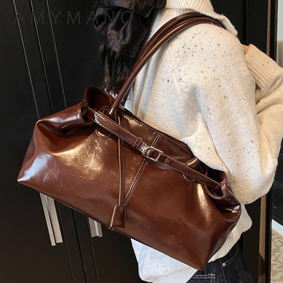 Winter Oil PU Leather Hobo Han - Leather Work Handbags 리뷰 및 가격