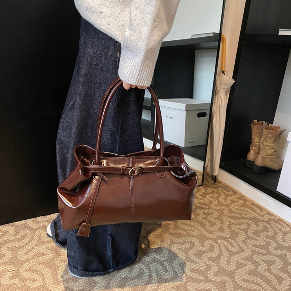 Winter Oil PU Leather Hobo Han - Leather Work Handbags 리뷰 및 가격