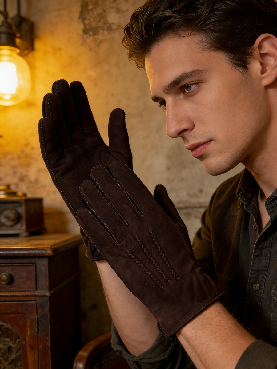 Men Retro Sheepskin Suede Leat - Leather Work Winter Gloves 리뷰 및 가격