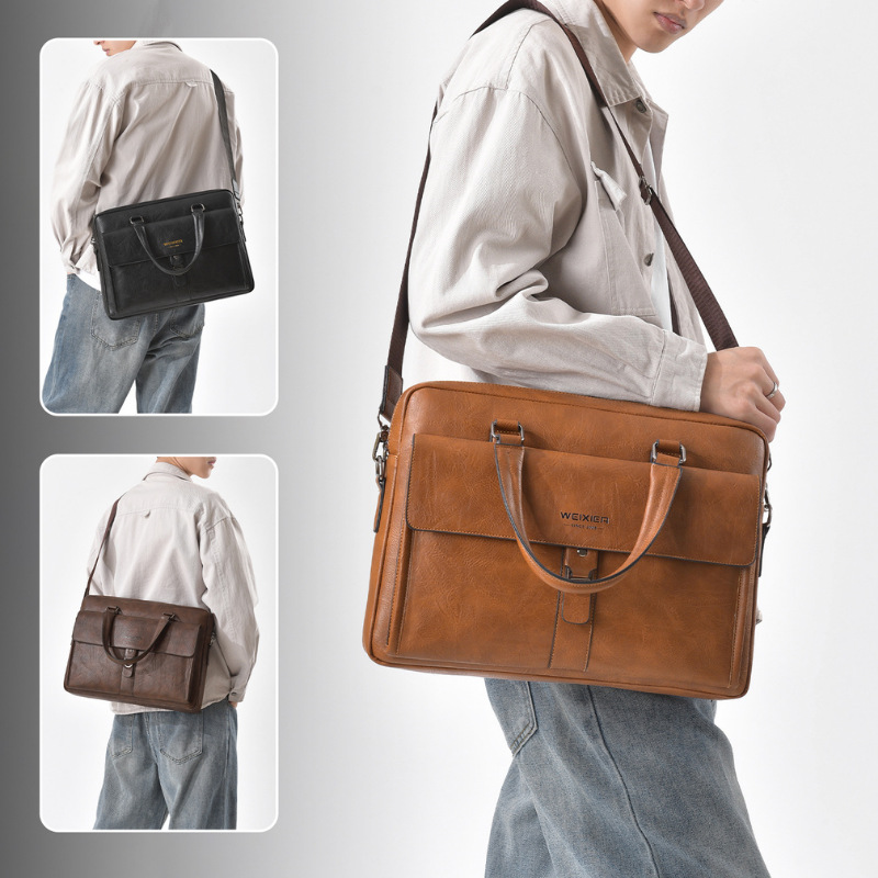 Vintage Dark Brown PU Leather  - Leather Work Handbags 리뷰 및 가격