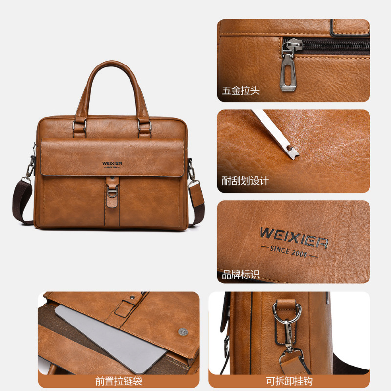 Vintage Dark Brown PU Leather  - Leather Work Handbags 리뷰 및 가격
