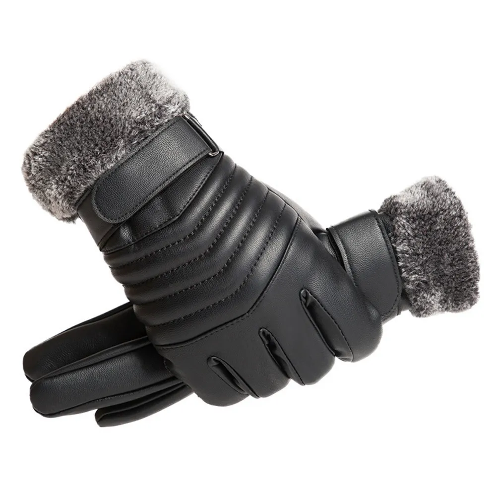 Gloves Winter MEN'S Fur Mouth  - Leather Work Winter Gloves 리뷰 및 가격