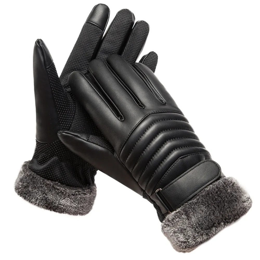 Gloves Winter MEN'S Fur Mouth  - Leather Work Winter Gloves 리뷰 및 가격
